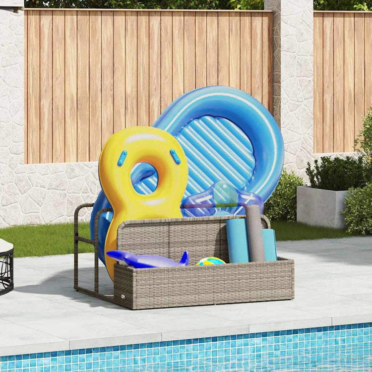 Vidaxx Aufbewahrungstasche für den Pool, hellgrau, 110x100x57 cm, Polyrattan