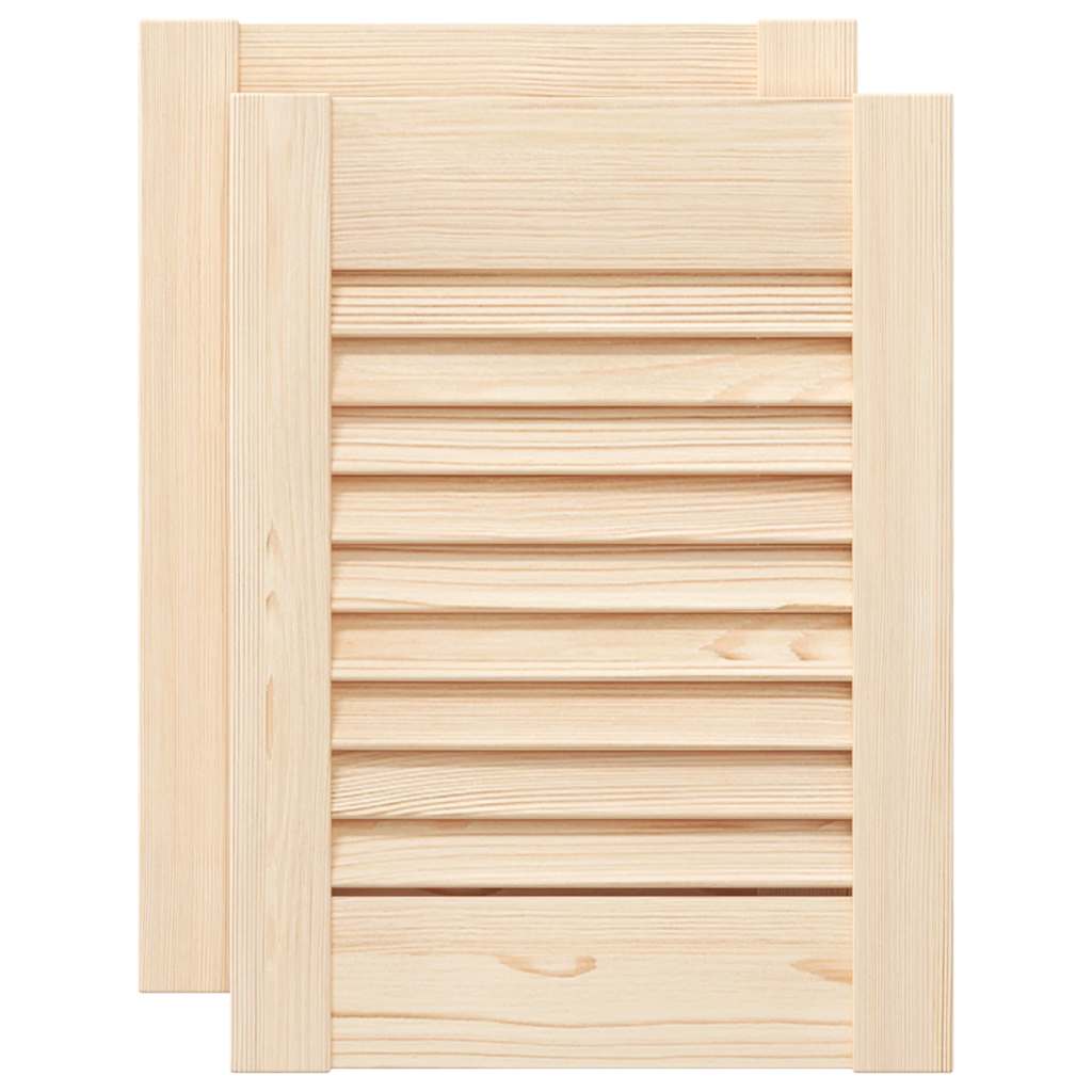 Vidaxx Schranktüren mit Lamellen 2 Stück 39,5x29,5 cm massives Kiefernholz