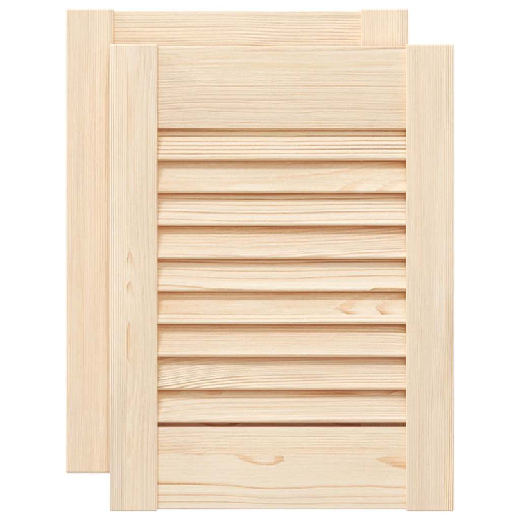 Vidaxx Schranktüren mit Lamellen 2 Stück 39,5x29,5 cm massives Kiefernholz