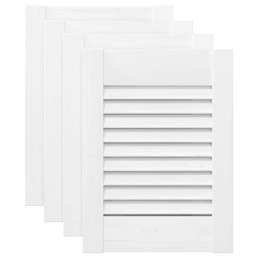 Vidaxxl Schranktüren Lamellendesign 4 Stück 39,5x29,5 cm weiß