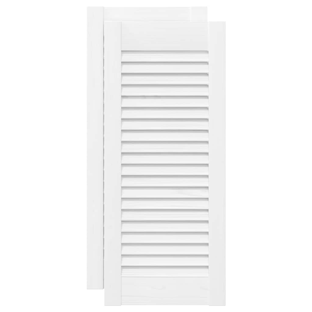 Vidaxxl Schranktüren Lamellendesign 2 Stück 61,5x29,5 cm weiß