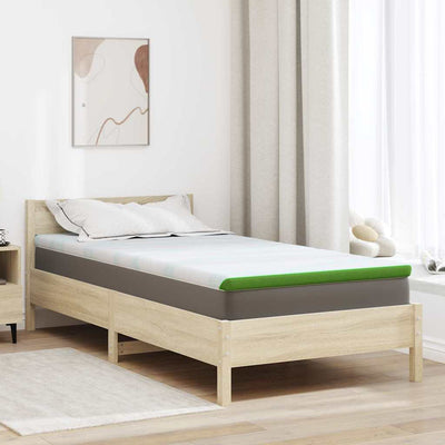 Vidaxxl Matratzenauflage weiß und grün 90 x 200 cm Jacquardstoff