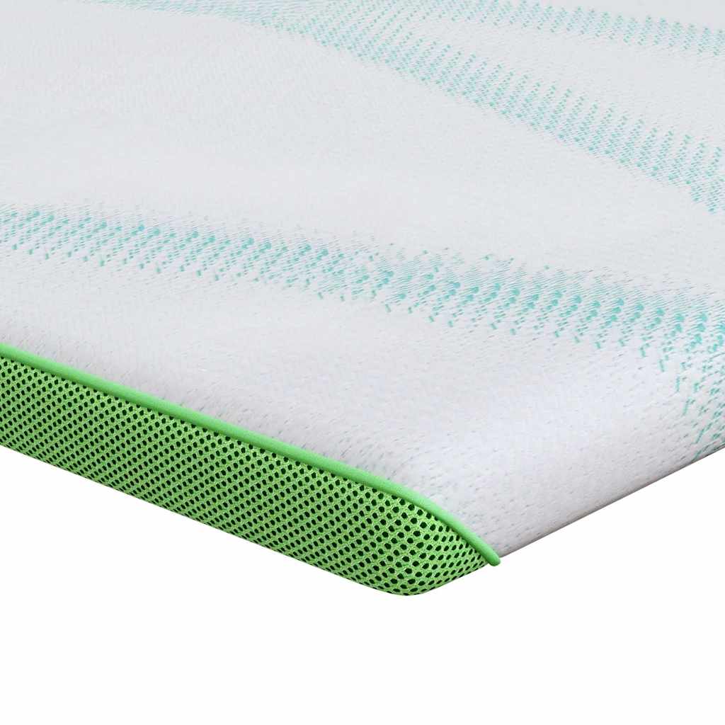 Vidaxxl Matratzenauflage weiß und grün 70 x 200 cm Jacquardstoff