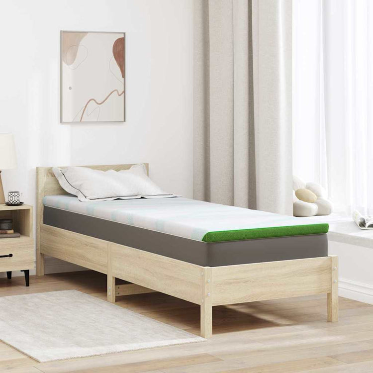 Vidaxxl Matratzenauflage weiß und grün 80 x 200 cm Jacquardstoff