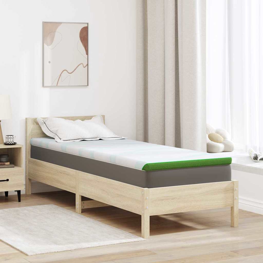 Vidaxxl Matratzenauflage weiß und grün 70 x 200 cm Jacquardstoff