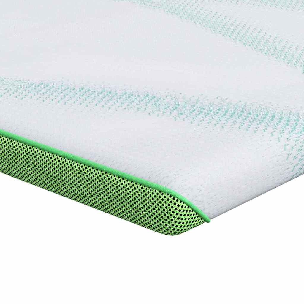 Vidaxxl Matratzenauflage weiß und grün 70 x 200 cm Jacquardstoff