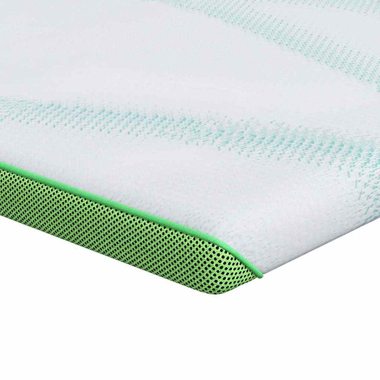 Vidaxxl Matratzenauflage weiß und grün 90 x 190 cm Jacquardstoff