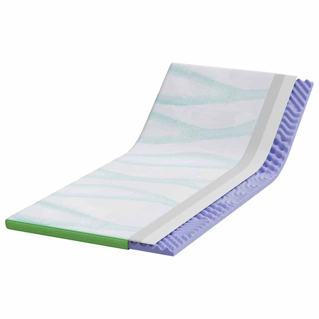 Vidaxxl Matratzenauflage weiß und grün 90 x 190 cm Jacquardstoff