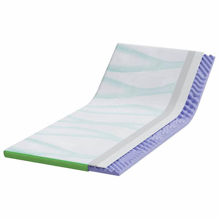 Vidaxxl Matratzenauflage weiß und grün 90 x 190 cm Jacquardstoff