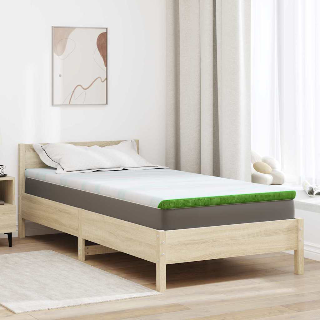 Vidaxxl Matratzenauflage weiß und grün 100 x 200 cm Jacquardstoff