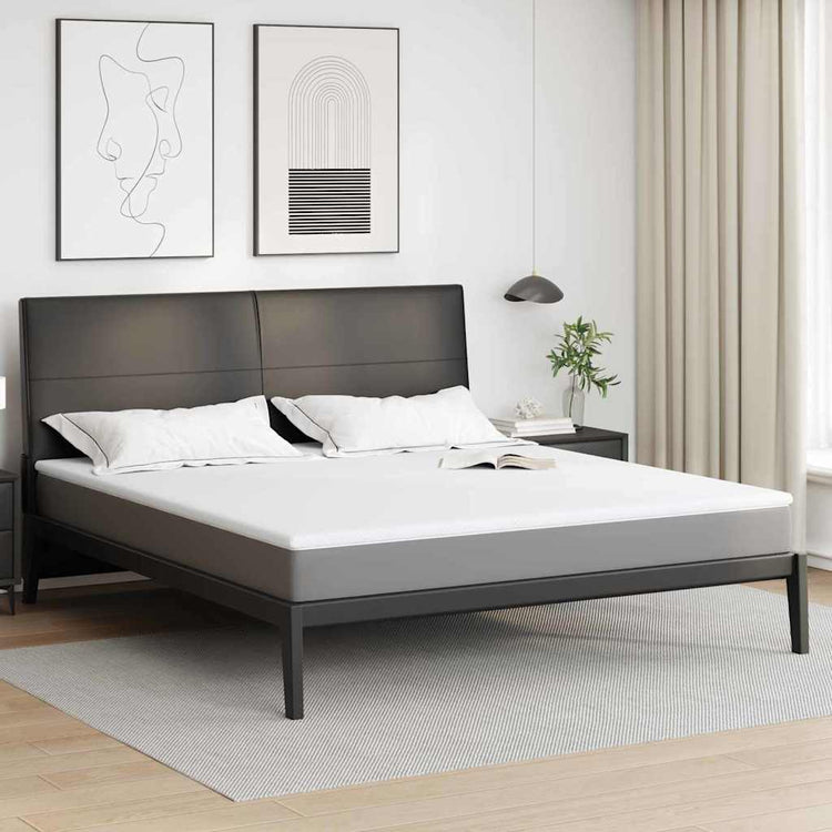 Vidaxxl Matratzenauflage weiß 200 x 200 cm Jacquardstoff