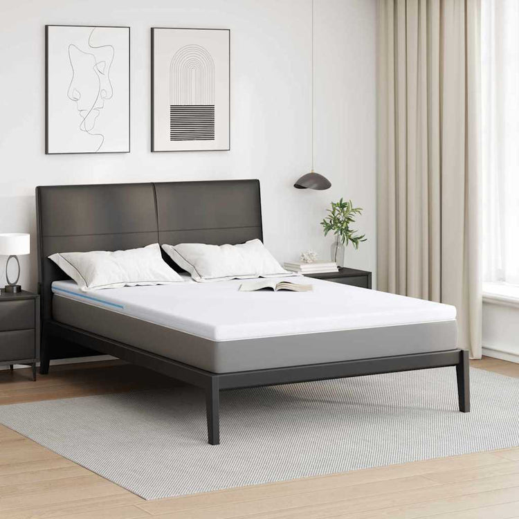 Vidaxxl Matratzenauflage weiß 140 x 200 cm Jacquardstoff