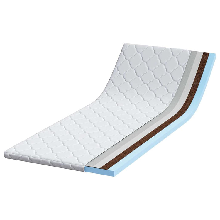 Vidaxl Kokos-Topper mit 70 x 200 cm großem Jacquard-Stoff