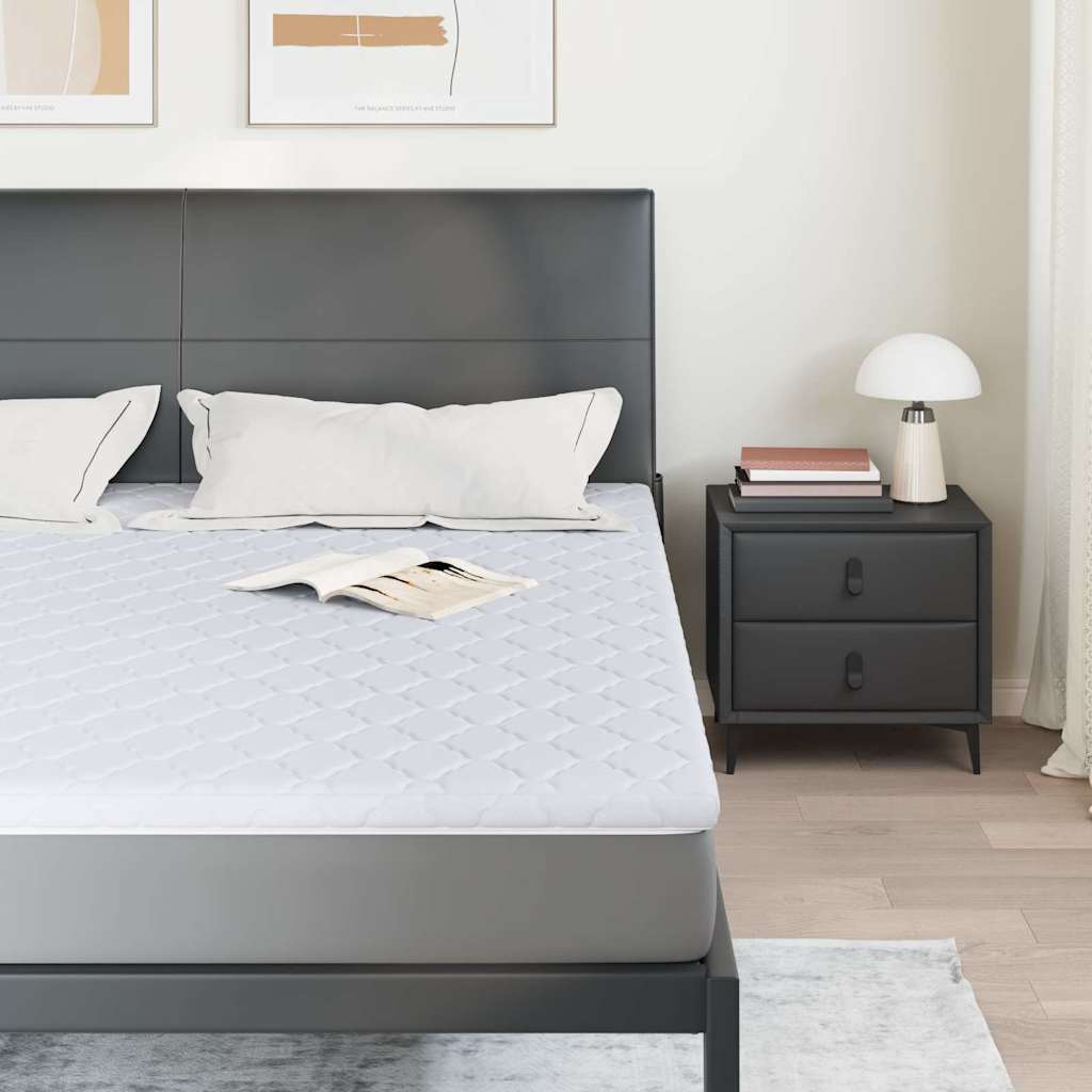 VidaXL Kokosnuss-Topper weiß 200 x 200 cm Jacquard-Stoff