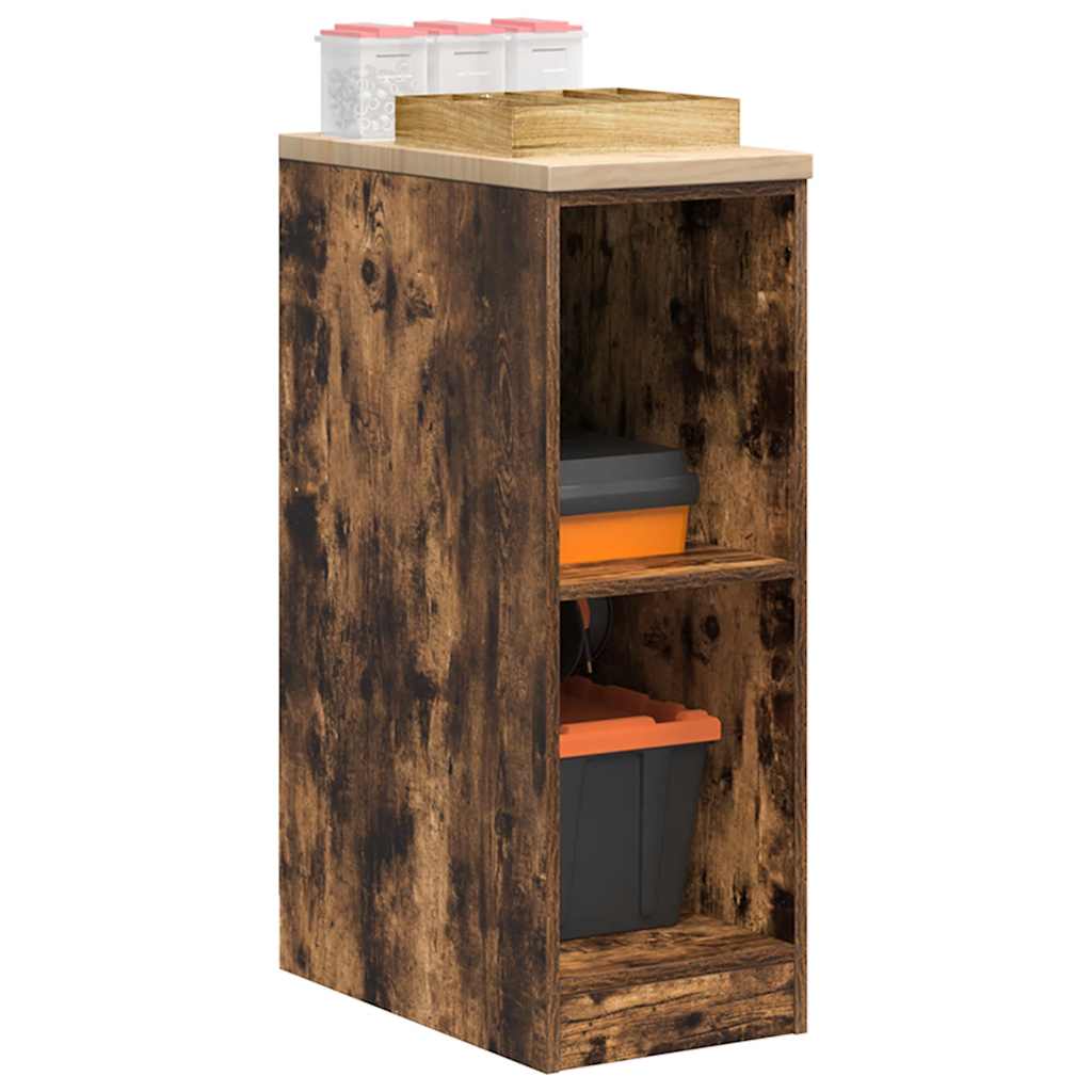 Vidaxx Garagenschrank 30x51x85 cm massives Kiefernholz, geräucherte Eiche