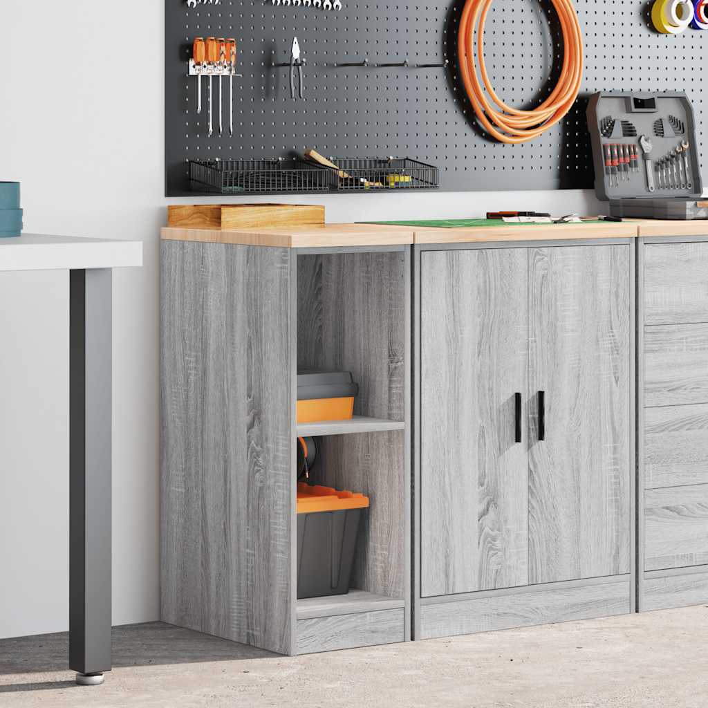Vidaxx Garagenschrank 30x51x85 cm massives Kiefernholz grau Sonoma