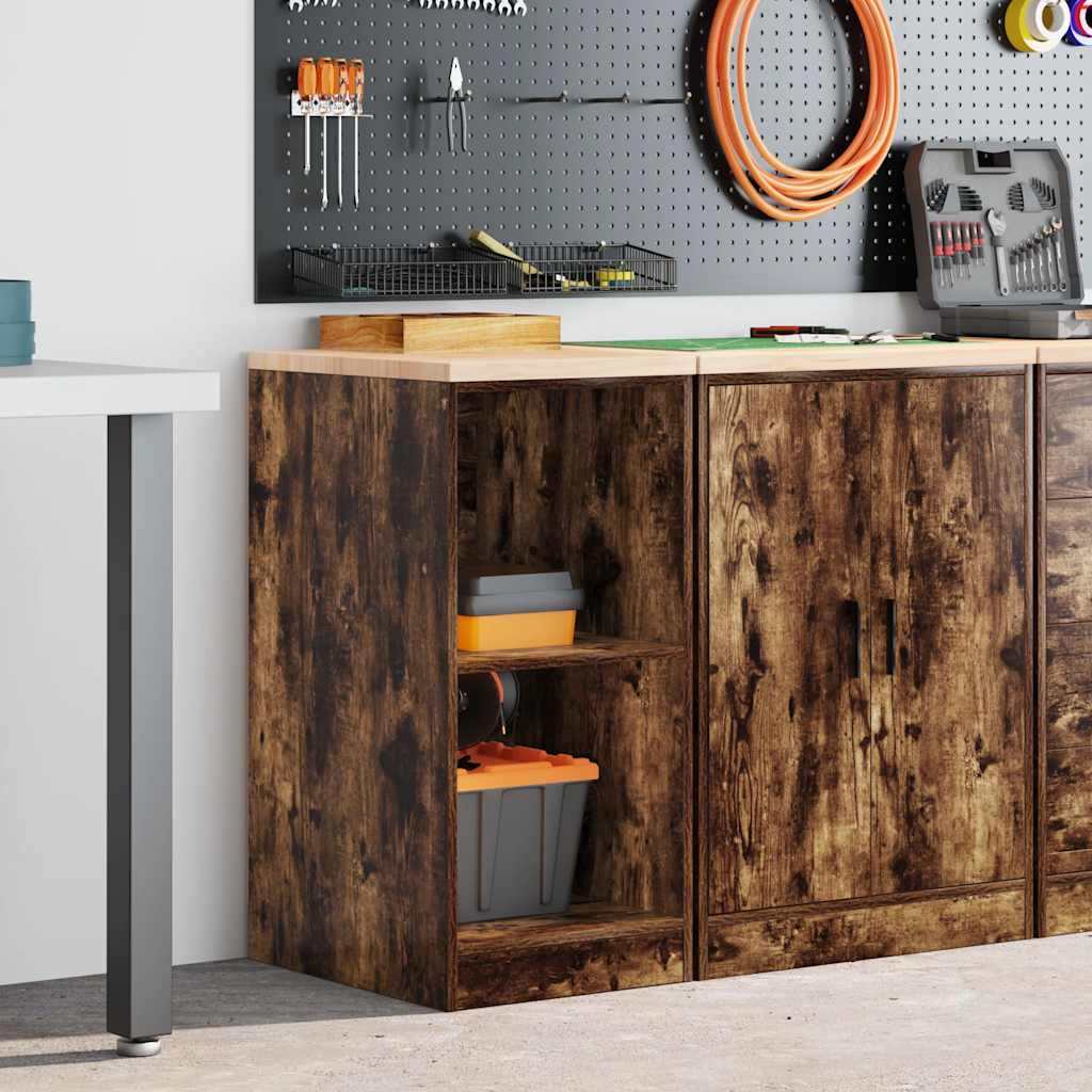 Vidaxx Garagenschrank 40x51x85 cm massives Kiefernholz, geräucherte Eiche