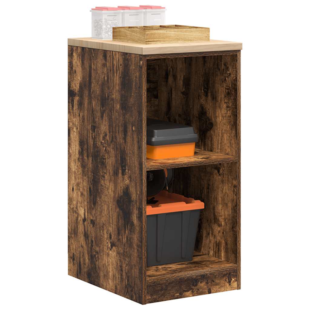 Vidaxx Garagenschrank 40x51x85 cm massives Kiefernholz, geräucherte Eiche