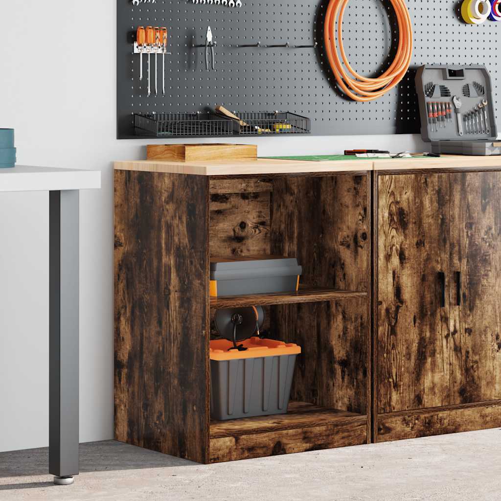 Vidaxx Garagenschrank 60x51x85 cm massives Kiefernholz, geräucherte Eiche