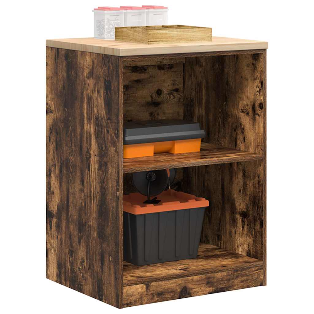 Vidaxx Garagenschrank 60x51x85 cm massives Kiefernholz, geräucherte Eiche
