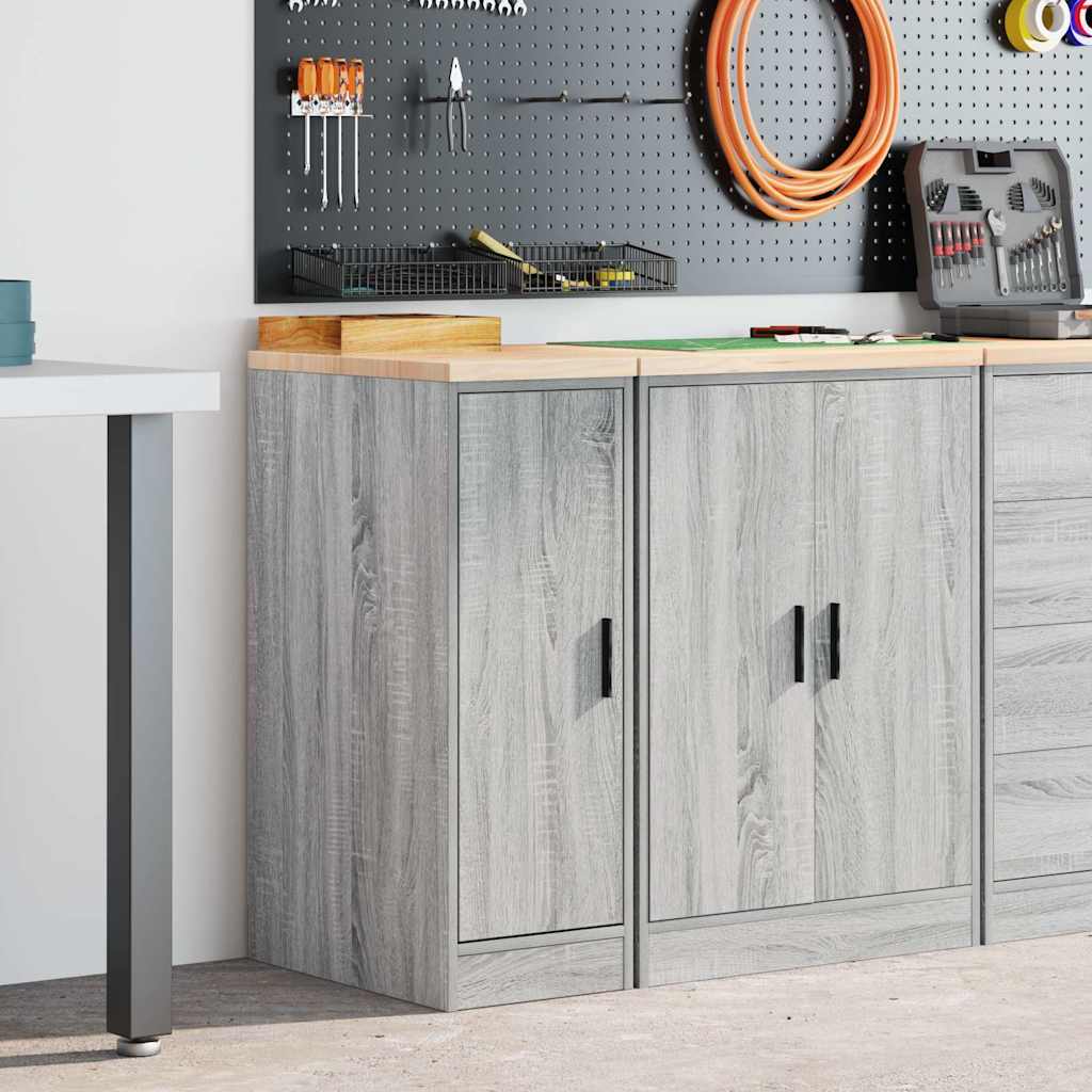Vidaxx Garagenschrank 30x51x85 cm massives Kiefernholz grau Sonoma