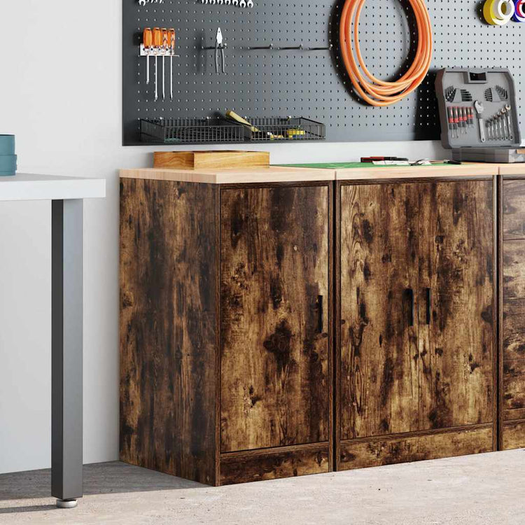 Vidaxx Garagenschrank 40x51x85 cm massives Kiefernholz, geräucherte Eiche