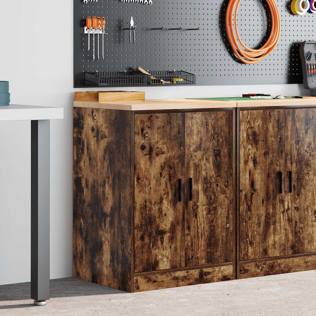 Vidaxx Garagenschrank 60x51x85 cm massives Kiefernholz, geräucherte Eiche