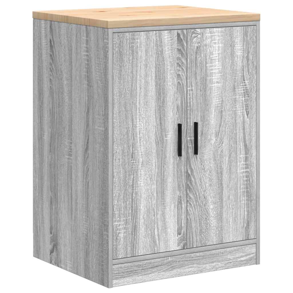 Vidaxx Garagenschrank 60x51x85 cm massives Kiefernholz grau Sonoma