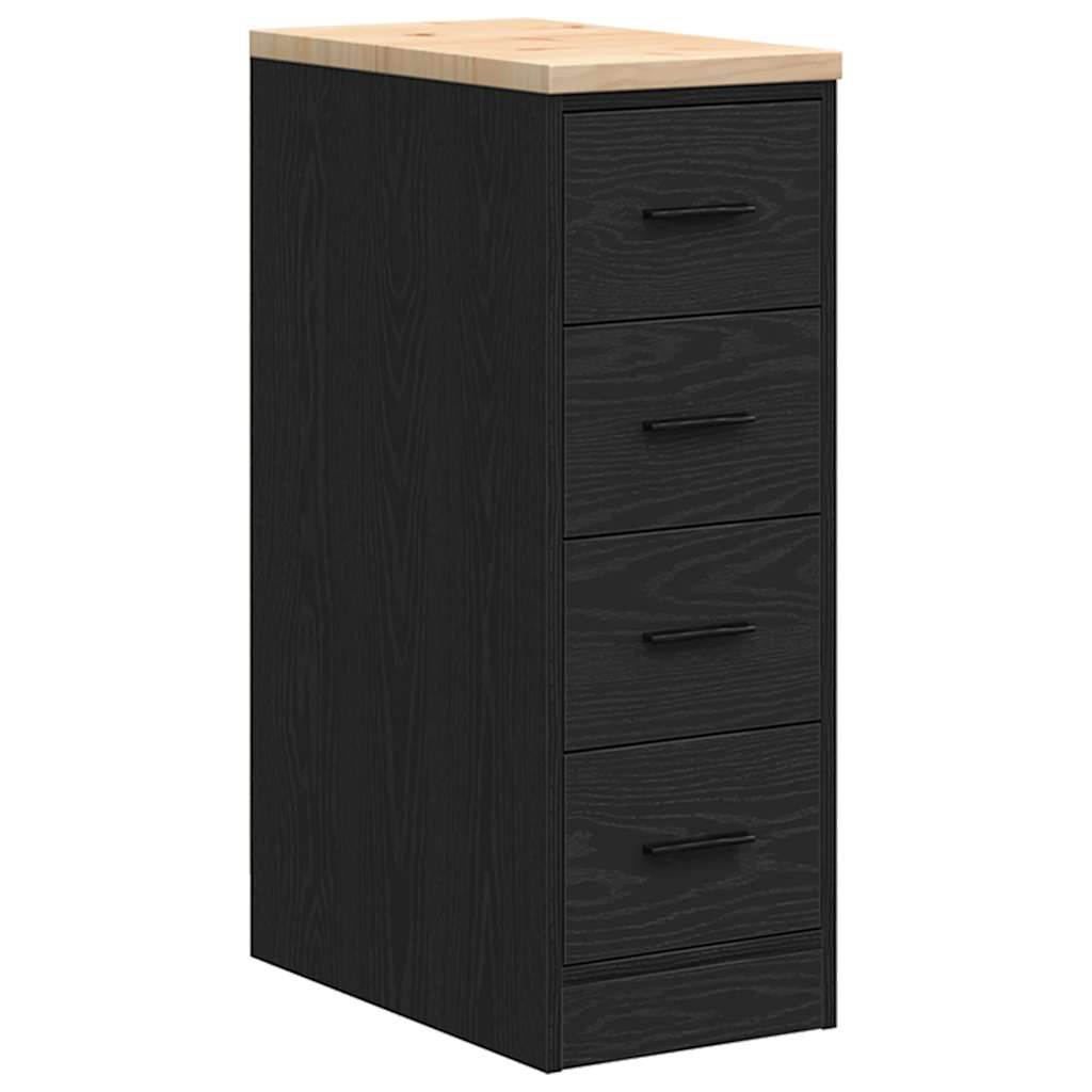 Vidaxx Garagenschrank 30x51x85 cm massives Kiefernholz schwarz