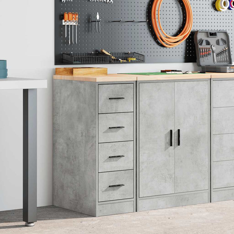 Vidaxx Garagenschrank 30x51x85 cm massives Kiefernholz betongrau