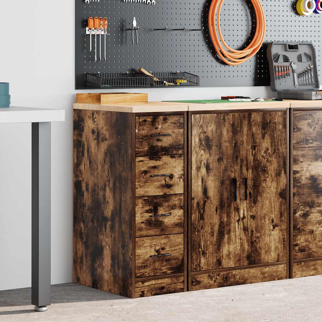 Vidaxx Garagenschrank 30x51x85 cm massives Kiefernholz, geräucherte Eiche