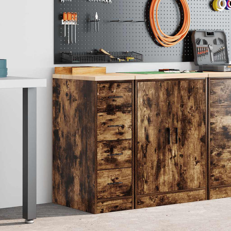 Vidaxx Garagenschrank 30x51x85 cm massives Kiefernholz, geräucherte Eiche
