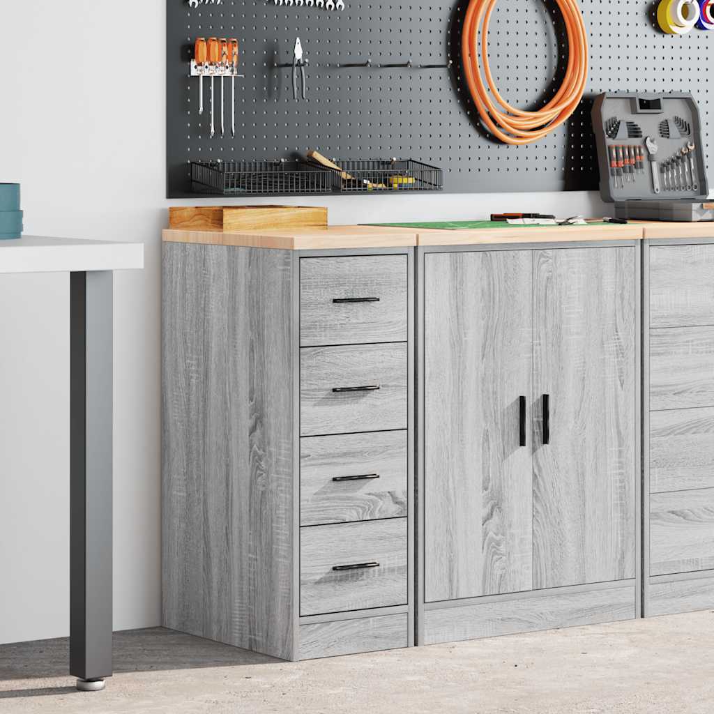 Vidaxx Garagenschrank 30x51x85 cm massives Kiefernholz grau Sonoma