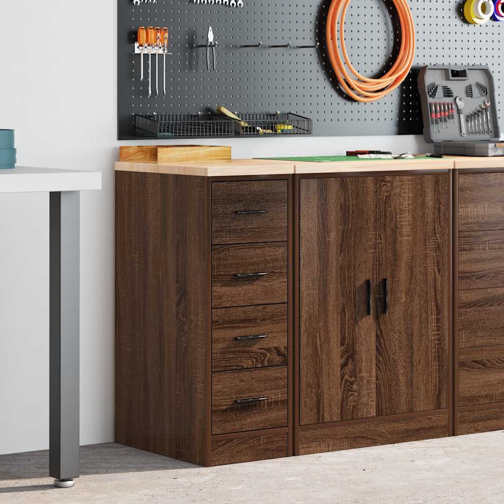 Vidaxx Garagenschrank 30x51x85 cm massives Kiefernholz, braune Eiche