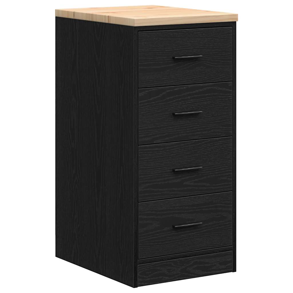 Vidaxx Garagenschrank 40x51x85 cm massives Kiefernholz schwarz