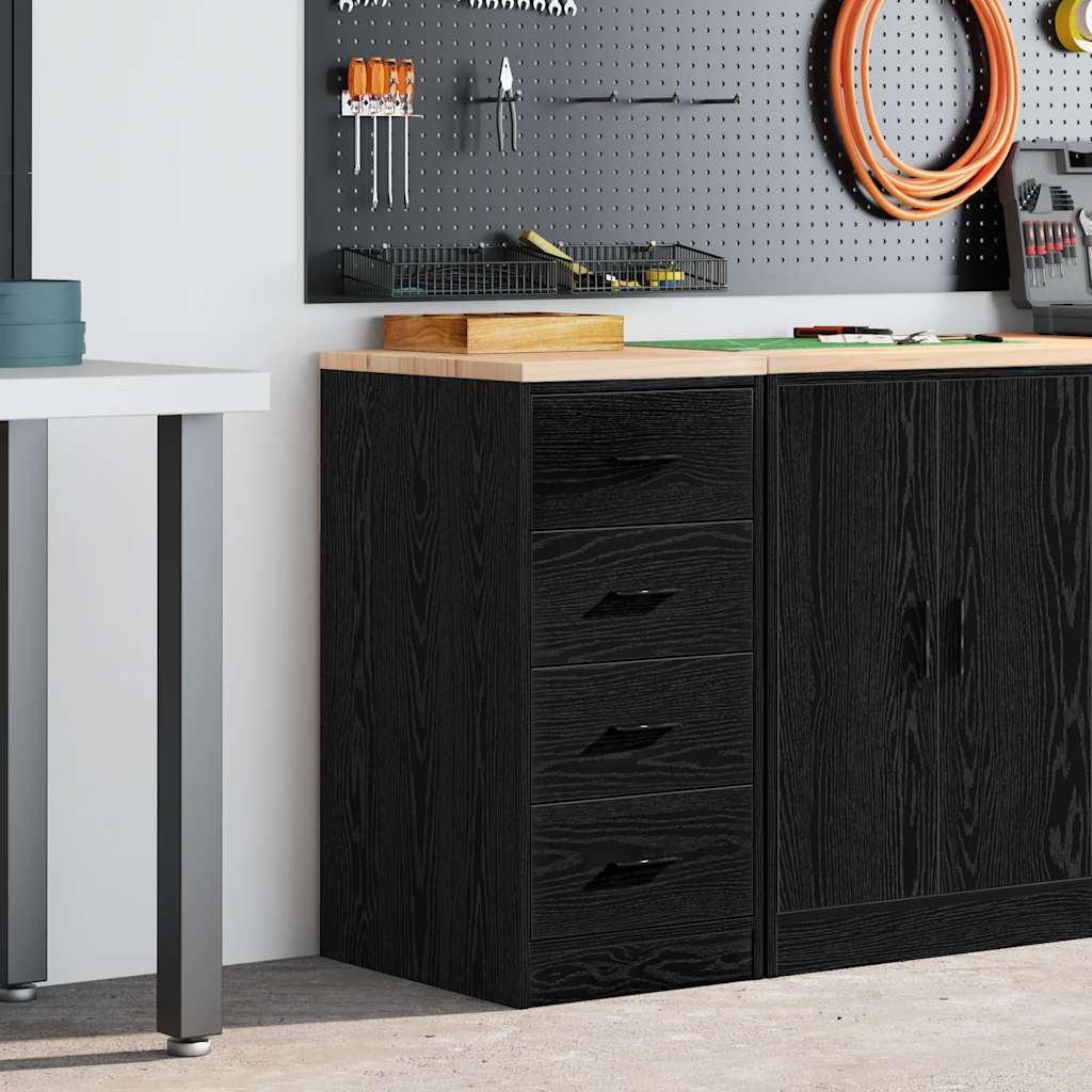 Vidaxx Garagenschrank 40x51x85 cm massives Kiefernholz schwarz