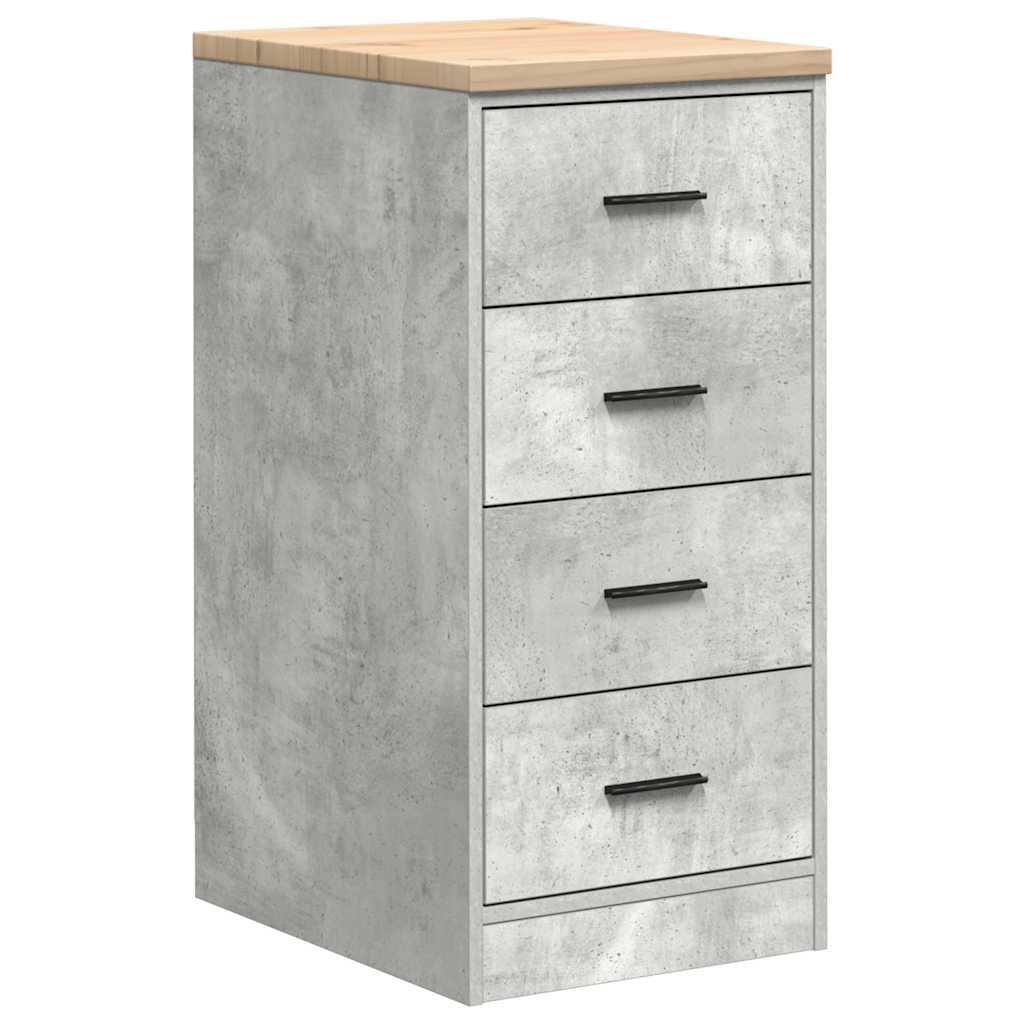 Vidaxx Garagenschrank 40x51x85 cm massives Kiefernholz betongrau