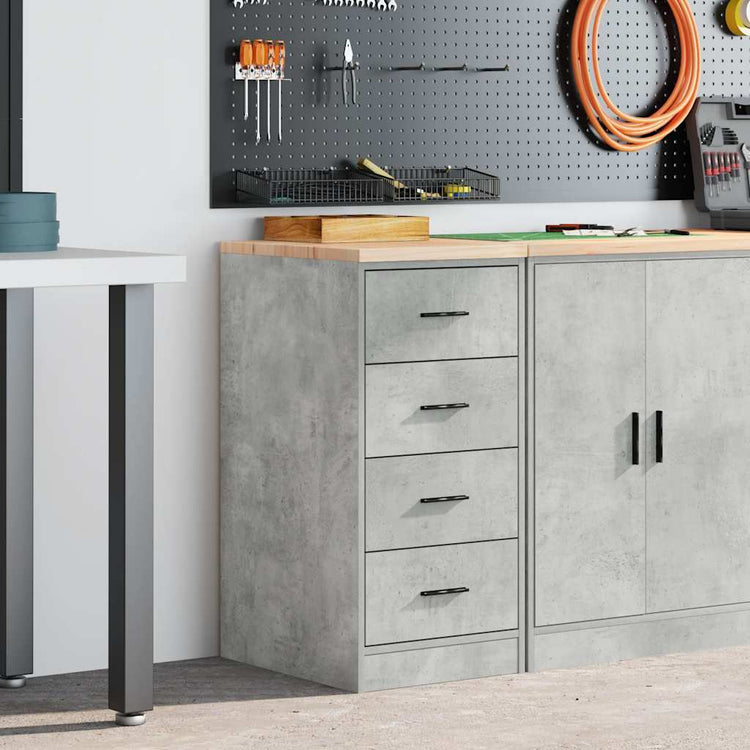 Vidaxx Garagenschrank 40x51x85 cm massives Kiefernholz betongrau