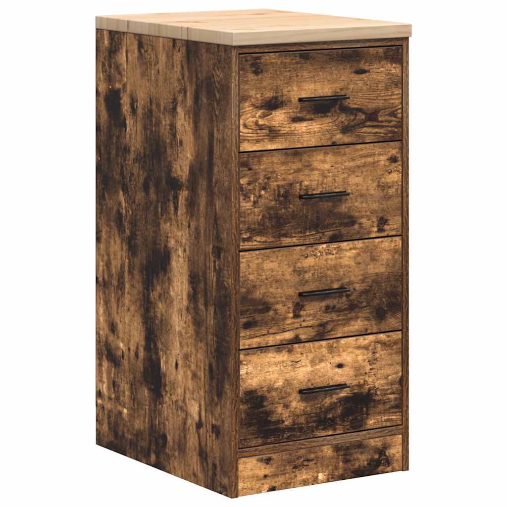 Vidaxx Garagenschrank 40x51x85 cm massives Kiefernholz, geräucherte Eiche