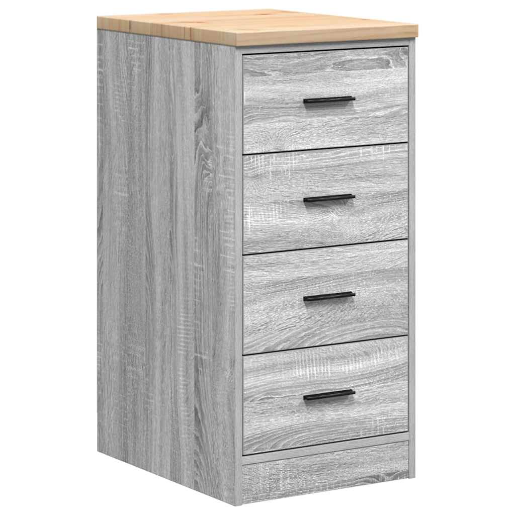 Vidaxx Garagenschrank 40x51x85 cm massives Kiefernholz grau Sonoma