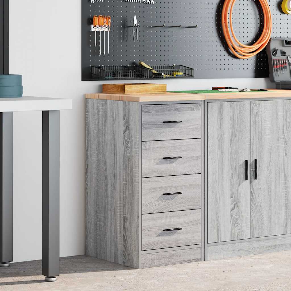Vidaxx Garagenschrank 40x51x85 cm massives Kiefernholz grau Sonoma
