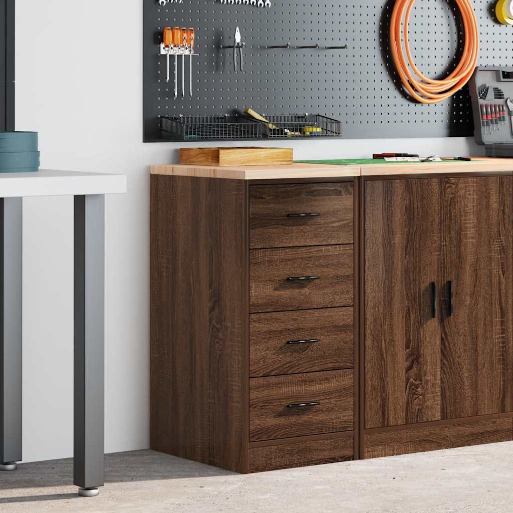 Vidaxx Garagenschrank 40x51x85 cm massives Kiefernholz, braune Eiche
