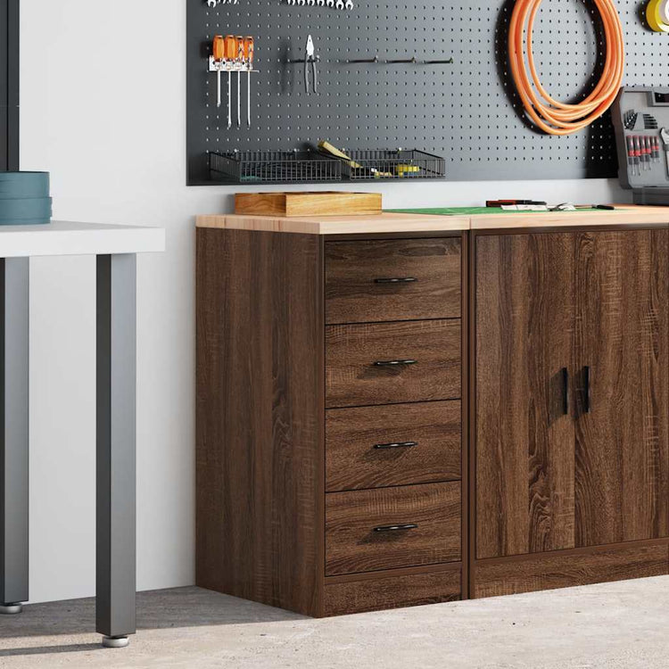 Vidaxx Garagenschrank 40x51x85 cm massives Kiefernholz, braune Eiche