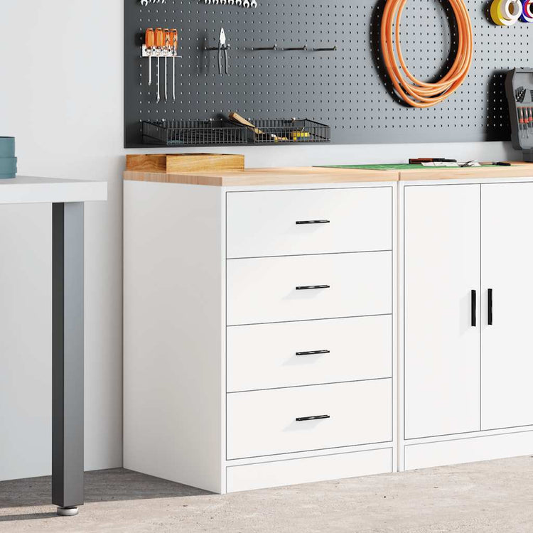 Vidaxx Garagenschrank 60x51x85 cm massives Kiefernholz weiß