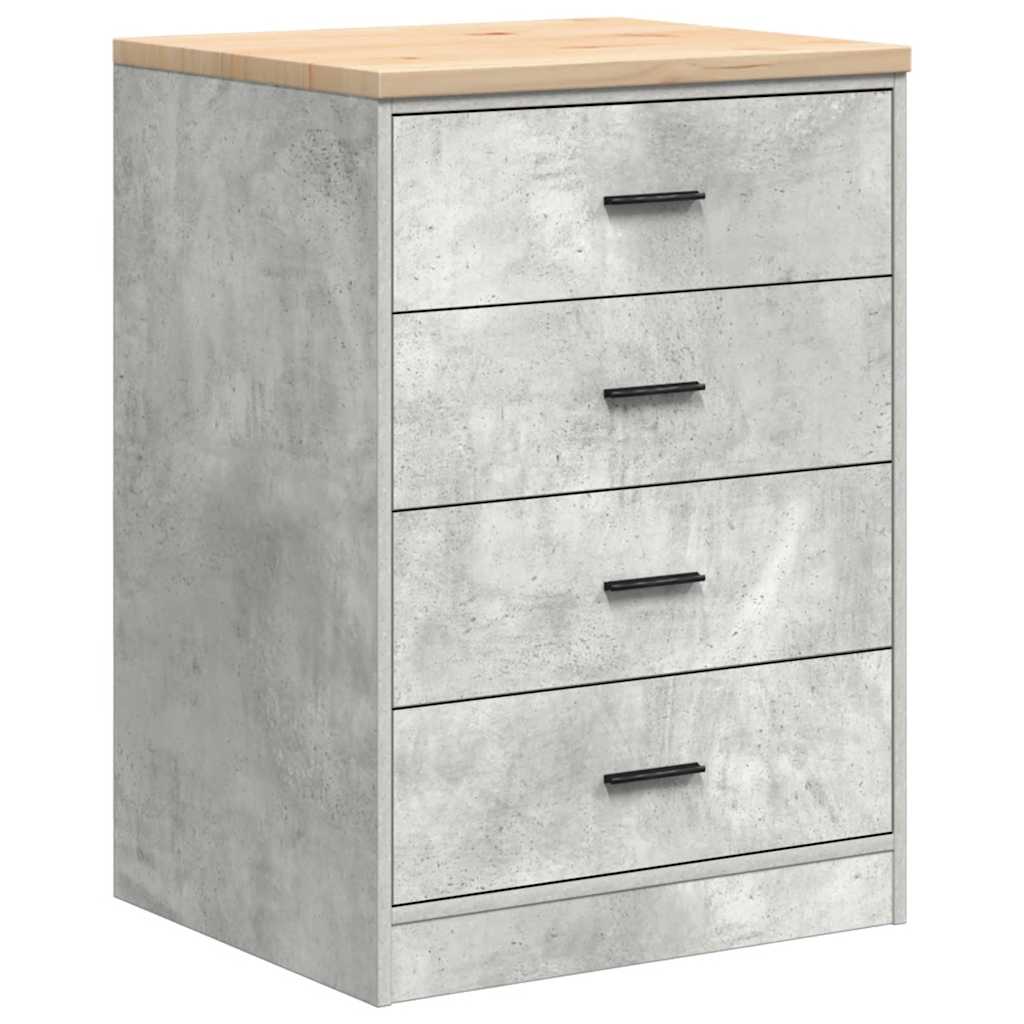 Vidaxx Garagenschrank 60x51x85 cm massives Kiefernholz betongrau