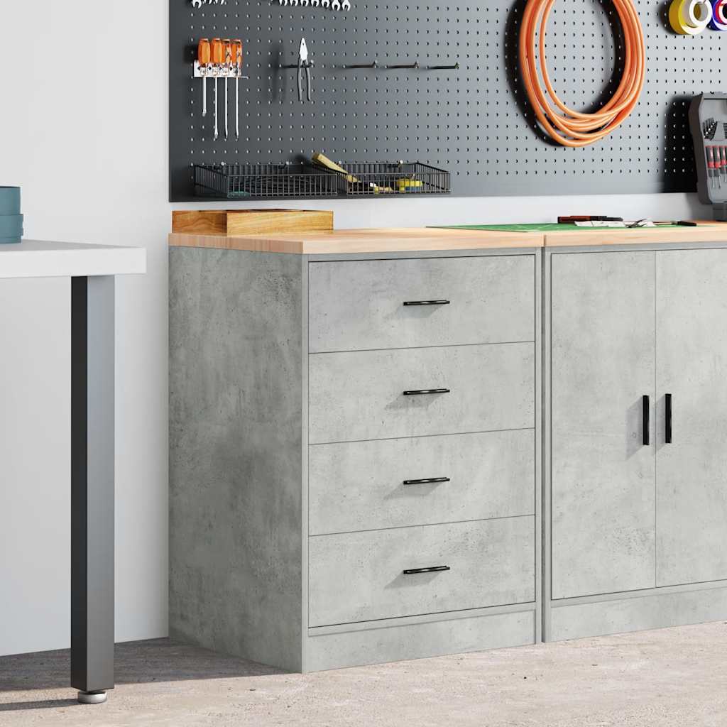 Vidaxx Garagenschrank 60x51x85 cm massives Kiefernholz betongrau