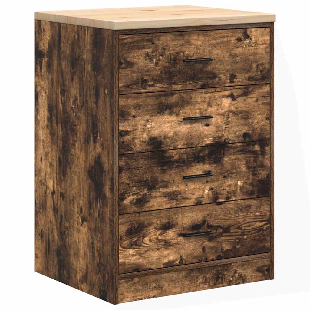 Vidaxx Garagenschrank 60x51x85 cm massives Kiefernholz, geräucherte Eiche