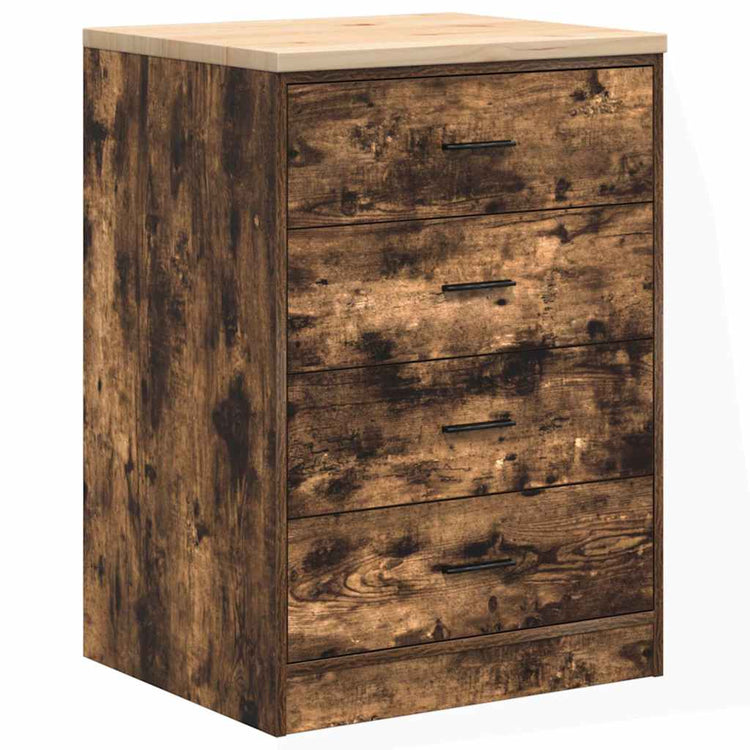 Vidaxx Garagenschrank 60x51x85 cm massives Kiefernholz, geräucherte Eiche