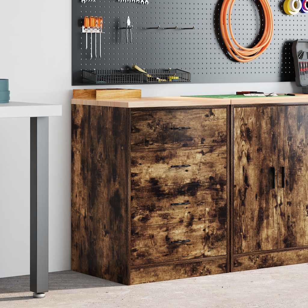 Vidaxx Garagenschrank 60x51x85 cm massives Kiefernholz, geräucherte Eiche