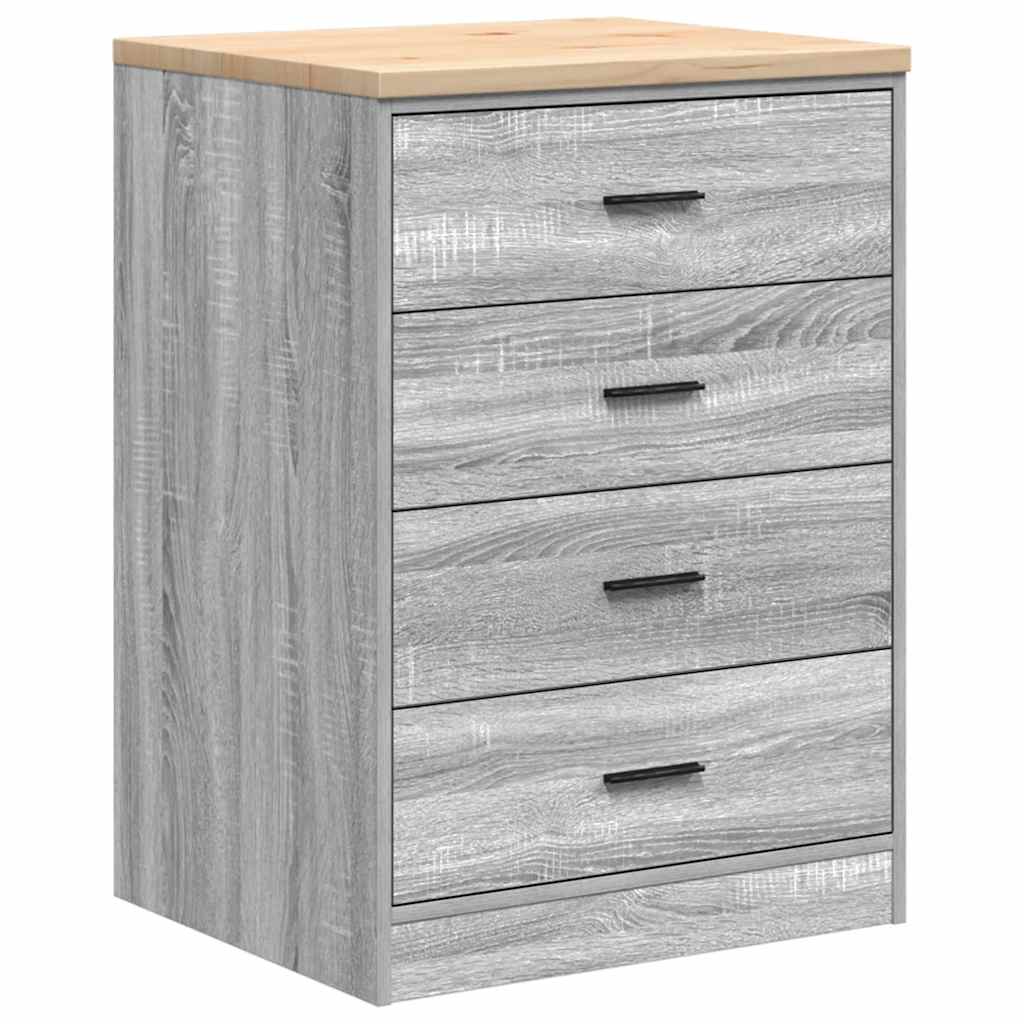 Vidaxx Garagenschrank 60x51x85 cm massives Kiefernholz grau Sonoma